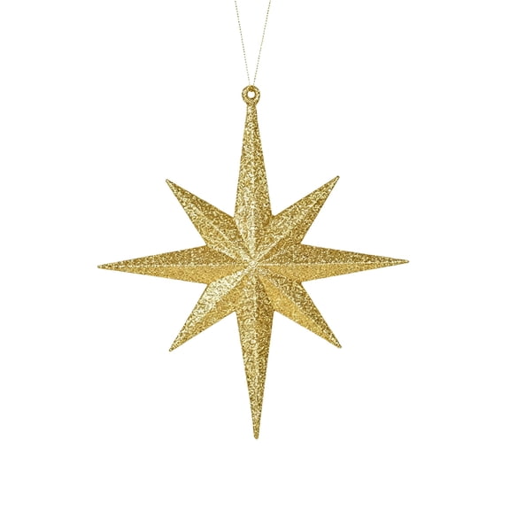 Plastic Star Christmas Ornaments, 8 Point and 5 Point Hanging Decorations for Christmas Tree, Garland, and Holiday Festive Decor