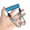 thumbnail image 3 of Cable de extensión de correa de alambre de resorte de cámara Zulema Cordón en espiral buceo senderismo canotaje azul, 3 of 8