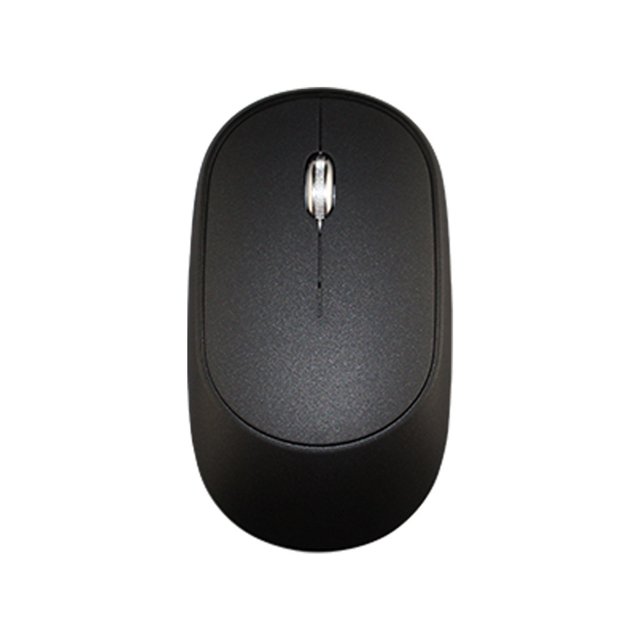 Ultra-Thin 2.4Ghz Mute Button Rechargeable Wireless Mouse Home PC Accessory - Black
