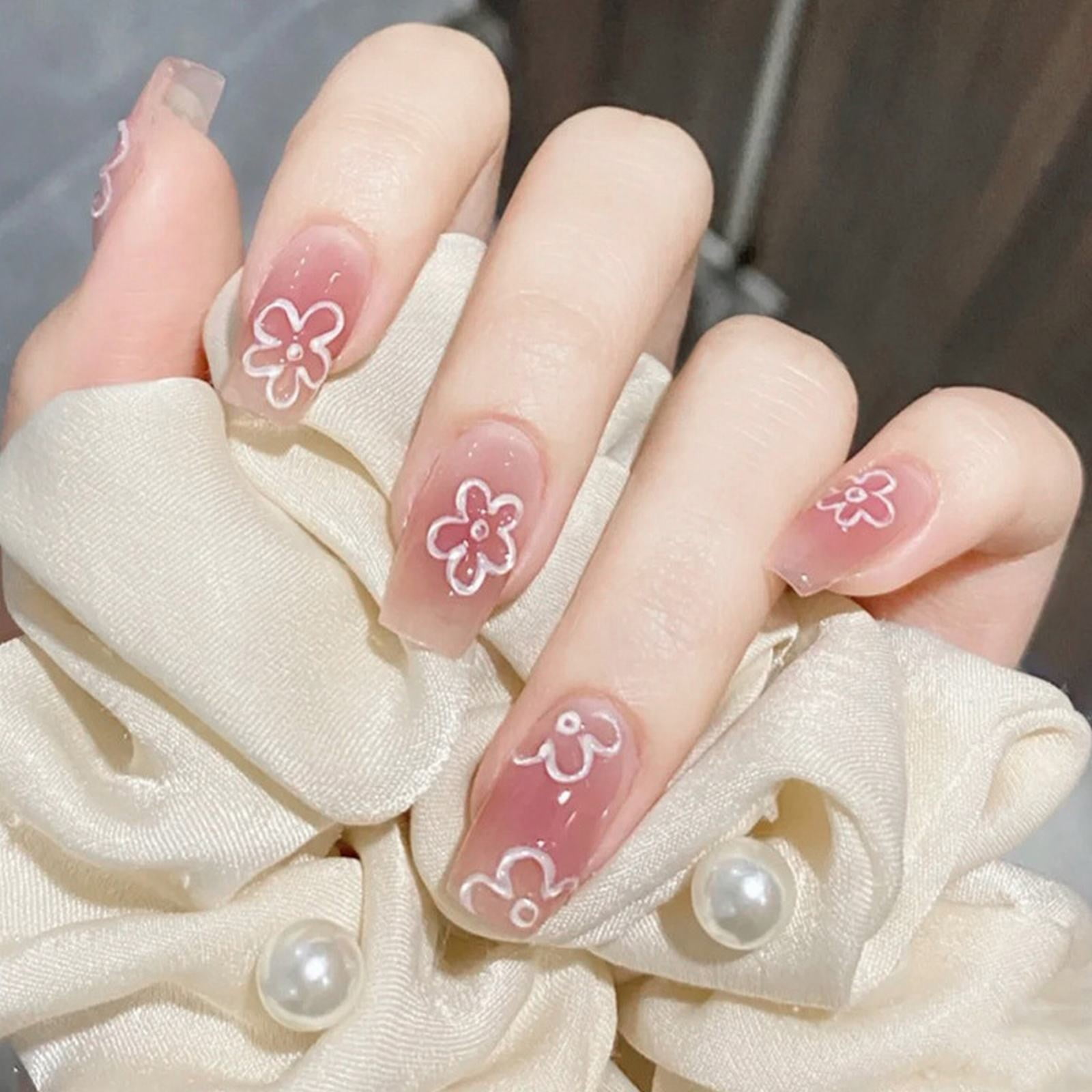 Chaolei Flower Nail Stickers White's Flower Ice Flower Stickers Small  White's Flower Tape Back Glue Nail Stickers Self Adhesive Nail Decals With  Assorted Patterns For Women Girls Colorful Flower 