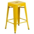 thumbnail image 3 of Home Square 24" Metal Backless Counter Stool in Yellow - Set of 2, 3 of 9