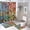 style-793, variant on Colorful Painting With Different Shapes Shower Curtain Sets 4 Piece Bathroom Sets with Curtain Rug Toilet Cover And U Shaped Mat Boho Geometric Tribal Vintage Waterproof Shower Curtain