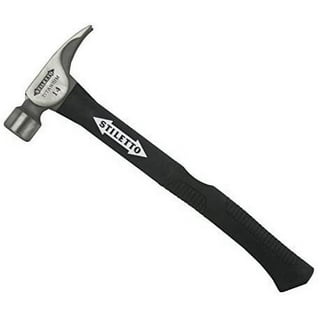 Stiletto Tools TI16SC-F 18 Fiberglass Curved Handle 16 oz. Titanium Head  Round Smooth Face Straight Claw Hammer