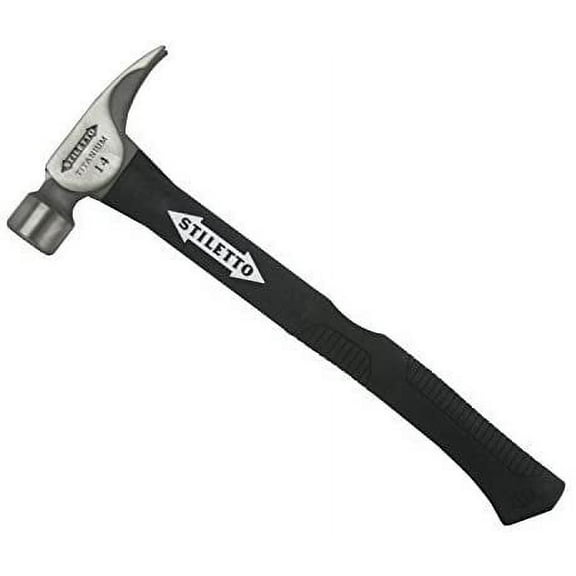 Stiletto 14 Oz Titanium Milled Face Claw Hammer TI14MC-F - Curved Fiberglass Handle - 16 In