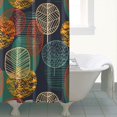 thumbnail image 2 of Rideaux de Douche Réutilisables Art Abstrait Rétro Floral Botanique (2), Doublure de Rideau de Douche Décorative en Polyester, Ensemble de Rideaux de Douche avec Encliquetage, 72x72 Pouces, 2 of 4