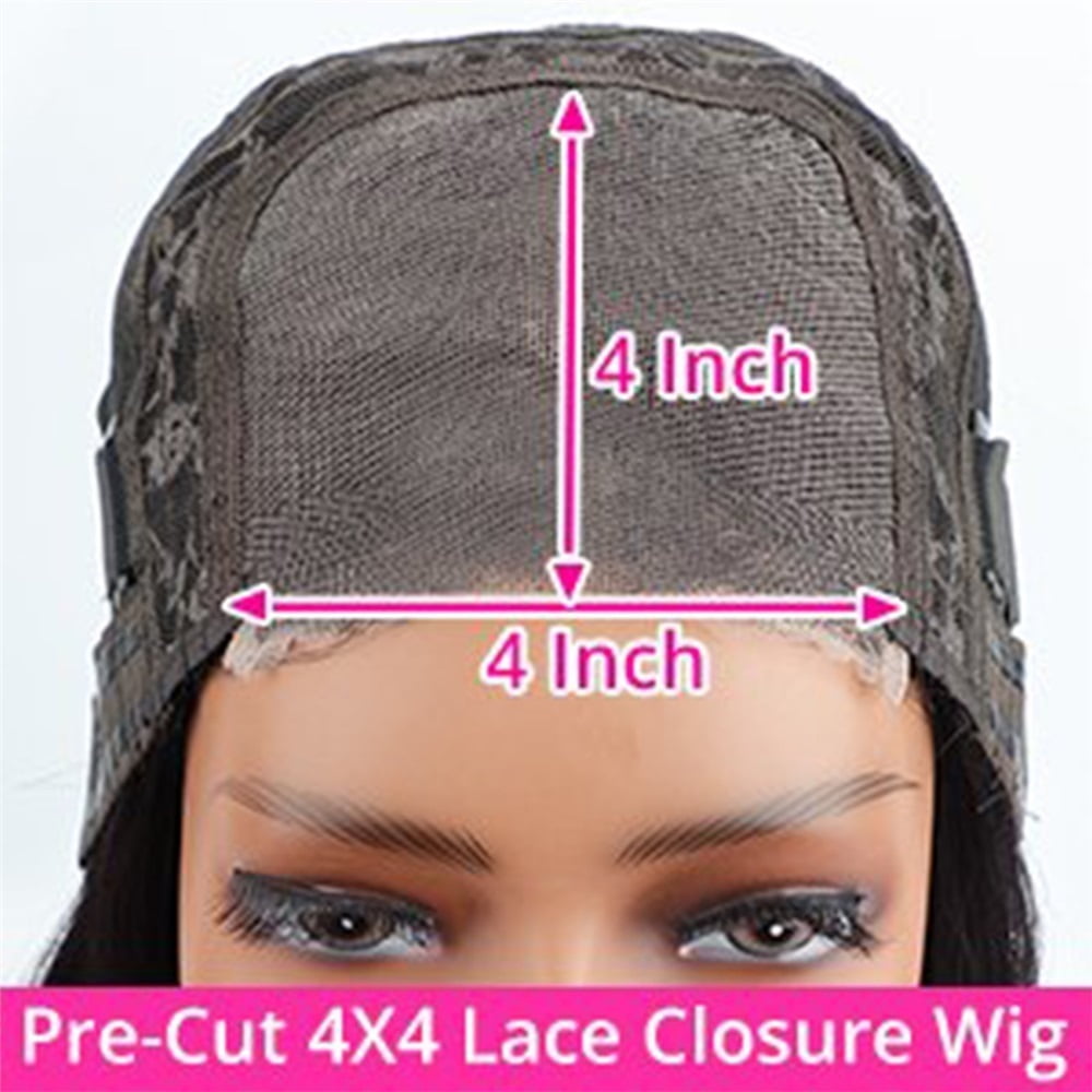 Straight Wig Human Hair 4×4 Lace Front Short T part Bob Wig for Women Indian Hair