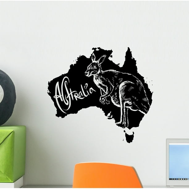 Kangaroo as Australian Symbol Wall Decal Wallmonkeys Peel and Stick