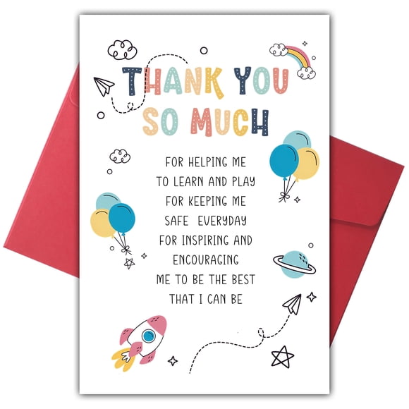 Tarjeta de agradecimiento Bewoow para maestra de preescolar 21 x 13 cm