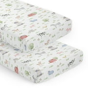 Farm Animals 2 Pack Fitted Crib Sheets Set Boy or Girl by Sweet Jojo Designs