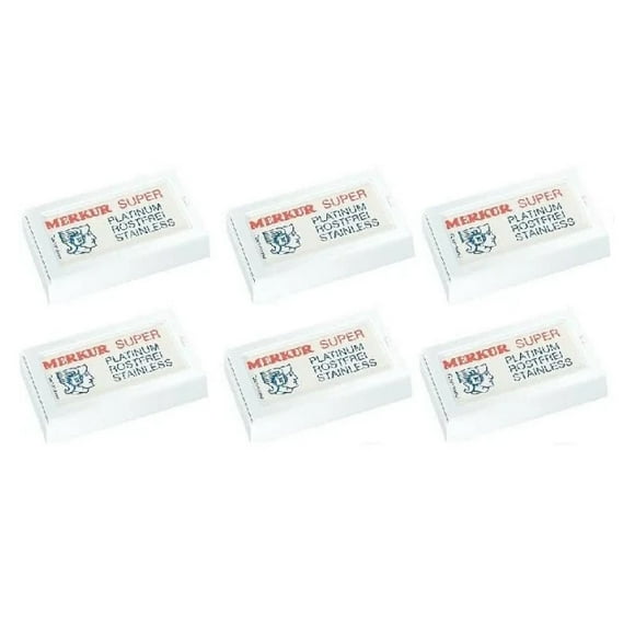 Merkur Double Edge Safety Razor Blades, 10 ct. (Pack of 6)