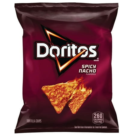 Doritos Spicy Nacho Cheese Flavored Tortilla Chips, 2 oz Bag