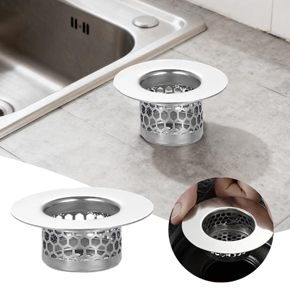 Bathroom Sink Strainer, Bathtub Lavatory Sink Drain Strainer Hair Catcher for Laundry, Mop Pool, Utility, Slop, RV Sink, Stainless Steel Drain Filter Fit Hole Size from 1.1"
