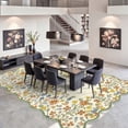 thumbnail image 6 of Washable Area Rug for Living Room, 9'x12' Floral Non-Slip indoor Rug, Soft Low Pile & Stain Resistant Boho Accent Carpet for Bedroom, Dining Room, Home office, 6 of 8
