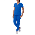 thumbnail image 1 of Adar Addition Go-Basic Scrub Set For Women - Slim V-Neck Scrub Top & Skinny Cargo Scrub Pants, 1 of 7