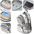 thumbnail image 4 of Baseballs and Jerseys White Pattern Backpack for School, Cute School Bag with Adjustable Shoulder Straps and Padded Back, 16.9"x12.6"x5.9", 4 of 5