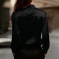 thumbnail image 5 of Kixjoy Black Tops for Women Velvet Long Sleeve Collared Top Elegant Cozy Office Casual Blouse Basic Fashion Winter Outfits for Women Black Button Down Shirts for Women, Black S, 5 of 5
