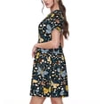 thumbnail image 2 of Fotbe Flowers Butterfly Vestido Largo de Moda para Mujer, Vestido Tipo Camiseta con Manga Corta y Estilo Casual a Rayas y Bloques de Color, 2 of 6