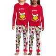 thumbnail image 2 of Moonsky-Family Matching Long Sleeve Red Tops+ Striped Pants 2 Piece Pajamas Set, Christmas Print Christmas Paj Christmas Element Prints For Family 90, 2 of 4