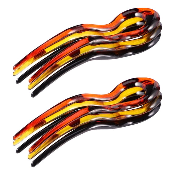 ifundom 6 Pcs Assorted Color Plastic Hair Forks U Shape Hair Stick Accessories for Women and Girls Styling