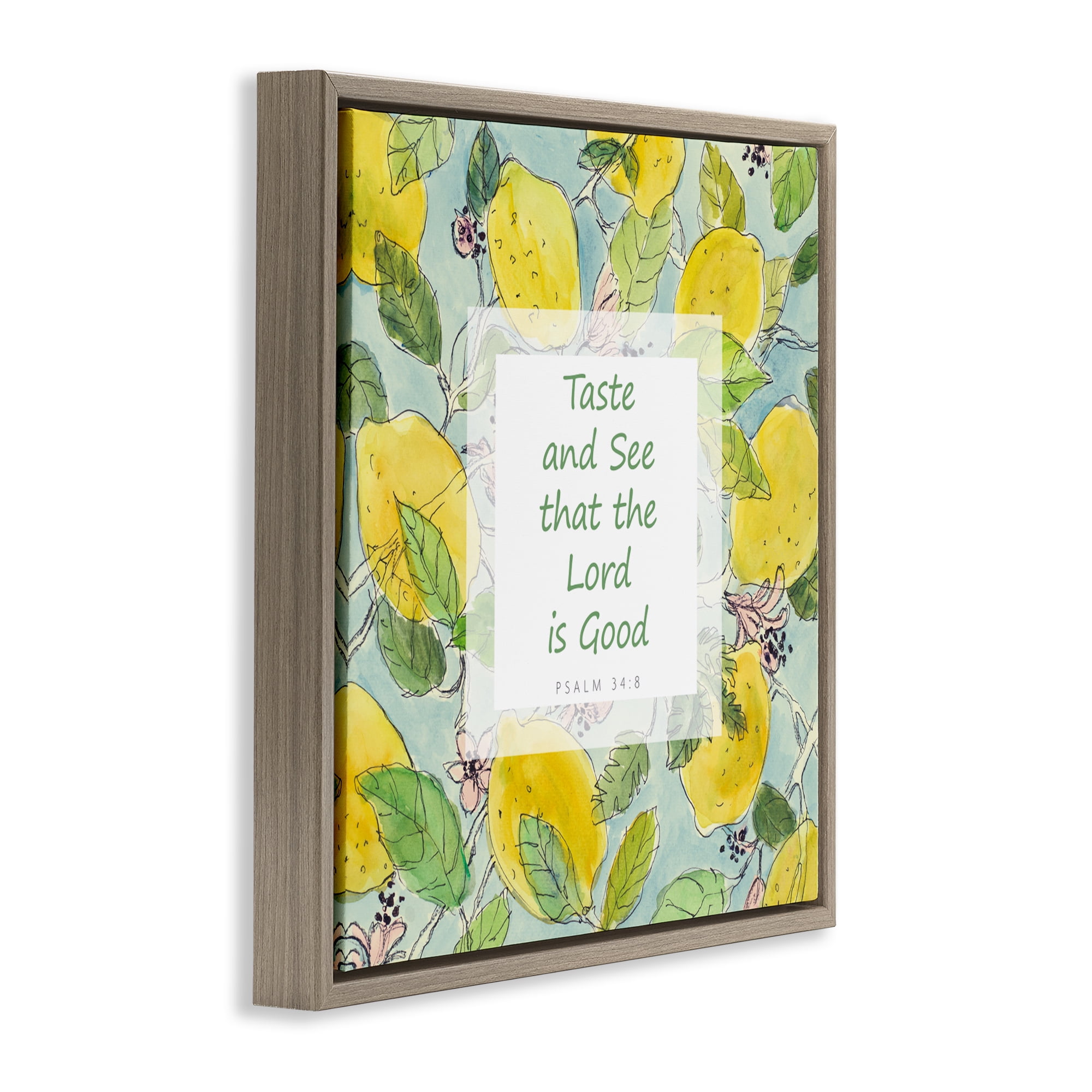 Stupell Industries Taste & See Lord Is Good Brown Framed Floater Canvas Wall Art, design by Lanie Loreth