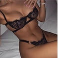 thumbnail image 1 of Conjunto de Sujetador de encaje de 4 piezas para mujer, ropa interior con aros y liguero, lencería Sexy, varios estilos, 1 of 4