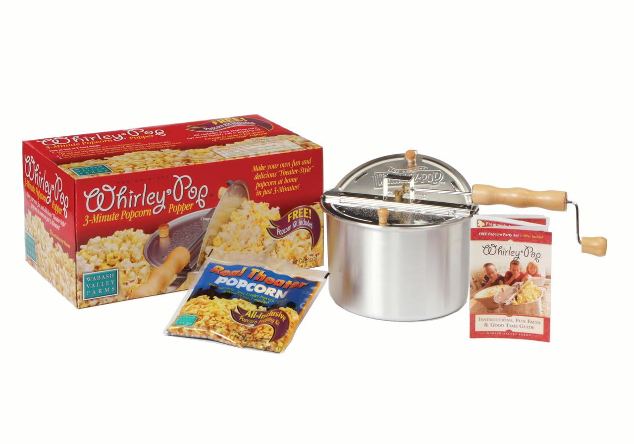 Wabash Valley Farms WhirleyPop Stovetop Popcorn Popper, Original Silver
