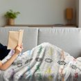 thumbnail image 3 of Colorful Soft Flannel Fleece Throw Blanket, Sketch Image of Yoga Posed Girl in Peace with Spots Design Relaxation, Cozy Plush for Indoor and Outdoor Use, 60" x 80", Multicolor, by Ambesonne, 3 of 5