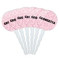 thumbnail image 1 of Georgetta Cupcake Picks Toppers - Set of 6 - Pink Speckles, 1 of 1