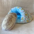 thumbnail image 6 of Portable Hideout Bed Cozy Sleeping Bag Habitat for Hedgehogs Hamster Ferret Squirrel Small Animal ( Blue ), 6 of 9