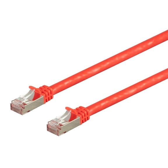 Monoprice Cat7 Ethernet Network Patch Cable - 5 Feet - Red | 26AWG, Shielded, (S/FTP) - Entegrade Series