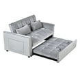 thumbnail image 5 of 3 in 1 Convertible Sleeper Sofa Bed, Futon Couches for Living Room with Side Pocket,Adjustable Backrest , Velvet Fabric,Pull Out Couch,Small Loveseat,ectional Sofa Bed, 5 of 10