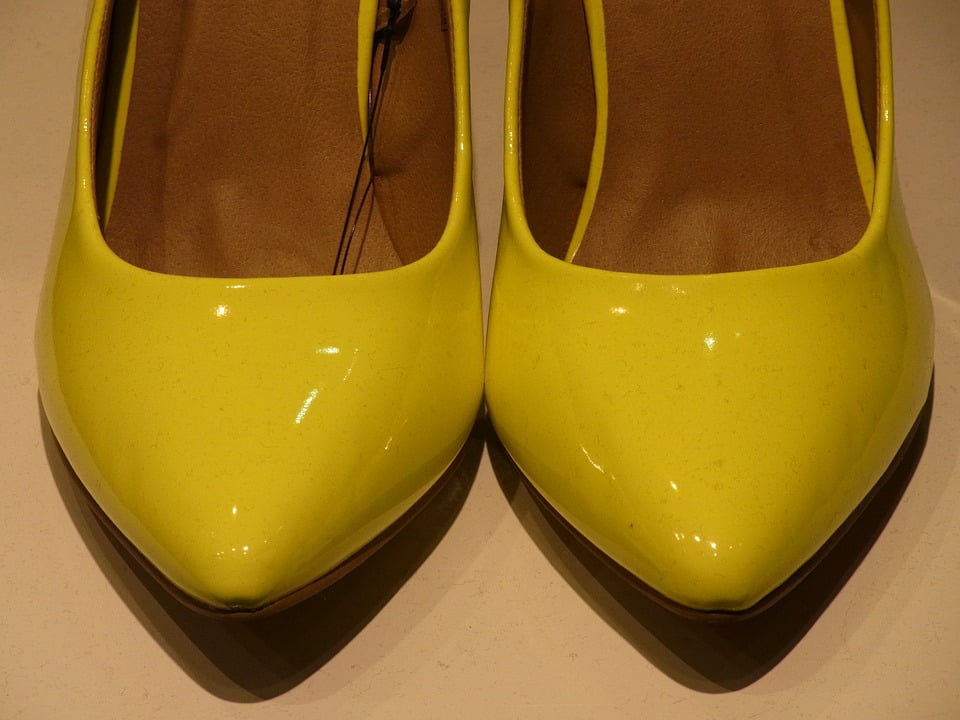 high heels yellow shoes