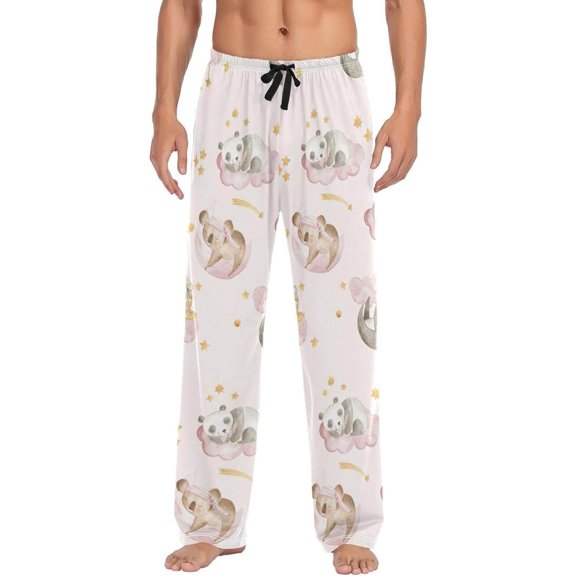 Sleeping Animal Ghost Pajama Pants, Men's Lounge Pants Light with Drawstring and Pockets, Christmas New Year Birthday Father's Day Gifts