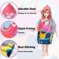 thumbnail image 3 of Mermaid Navy Hooded Towel Wrap for Kids - Soft Microfiber, Quick Dry, Lightweight, Ideal for Toddler Bath, Pool, Swim Cover-Up, Ages 1-6, 3 of 4
