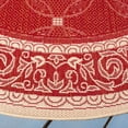 thumbnail image 3 of Safavieh Courtyard Gaus Oriental Indoor/Outdoor Area Rug, Red/Natural, 5'3" x 5'3" Round, 3 of 8