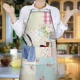 thumbnail image 6 of Pioneer Flower Floral Print Pattern Apron-Garden Aprons for Women with Pockets-Cotton Linen Waterproof Kitchen Cooking Gardening Aprons Adjustable for Kitchen,Cooking,BBQ and Salon 33x27 Inch, 6 of 7