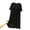Black, variant on Kilaqueen Women's Summer Short Sleeve Maternity Ruffle Tiered Crew Neck Pregnancy Clothes Solid Color Casual Soft Comfy Elastic Dress