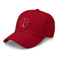 thumbnail image 3 of Irish Shamrock Hat, Dad Hat, Irish American Hat, 4 Leaf Clover Embroidered Hat, St. Patrick's Day Hat, Lucky Shamrock Hat, Lucky Hat (Cranberry), 3 of 3