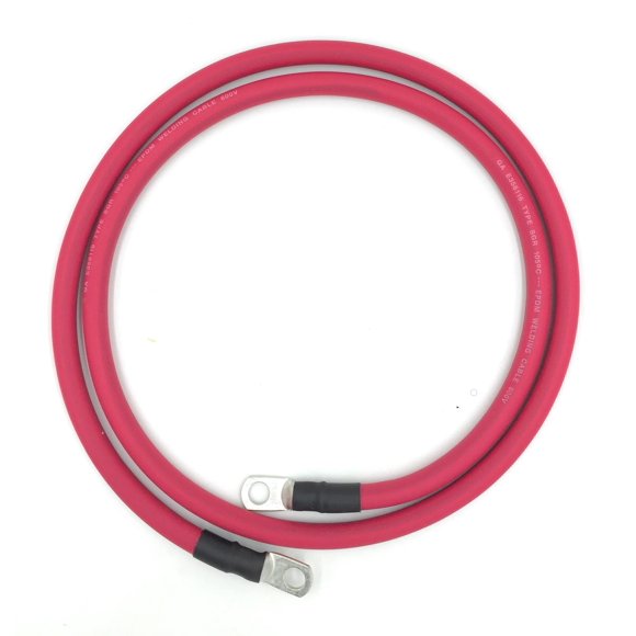 Cable de batería End Game 2 AWG 0,9 m con terminal de 3/8" rojo