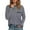 Grey-1, variant on Womens Striped Soft Knit Pullover Sweater Loose Fit Shirts with Chest Pocket