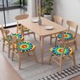 thumbnail image 6 of Colorful Rainbow Tie Dye Spiral Pattern Seat Covers for Dining Room Chairs Set Of 4,Stretch Printed Washable Chair Seat Cover with Elastic Ties and Button,Removable Waterproof Couch Cushion Covers, 6 of 6