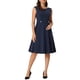 thumbnail image 2 of Vestidos sin mangas elegantes para mujeres INSPIRE CHIC, vestido de oficina en línea A con cuello redondo, color azul marino, 2 of 6