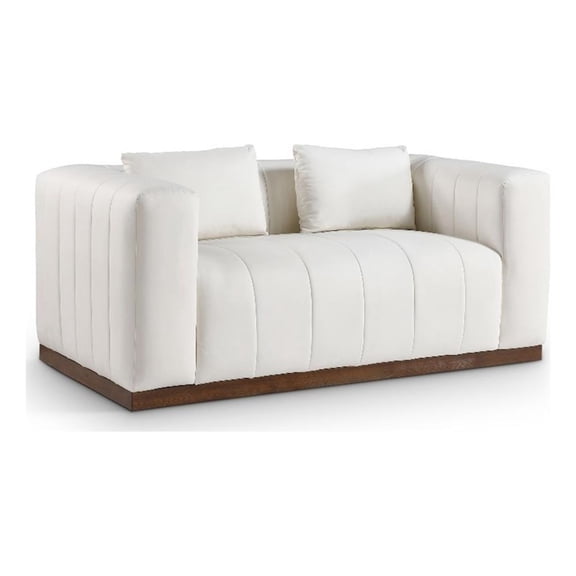 Meridian Furniture Mallina Cream Vegan Leather Loveseat