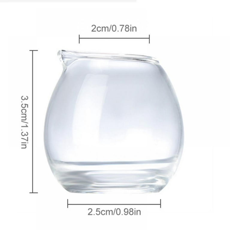 Leinuosen 2 Pcs Small Glass Pitcher Elegant Shaped Crystal Glass Creamer Pitcher  Glass Tea Pitcher Coffee