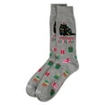 thumbnail image 3 of MeMoi Men's Meowy Christmas Holiday Crew Socks - Mens - Male, 10-13, Med Gray Heather, 3 of 3
