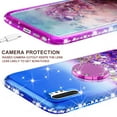 thumbnail image 5 of Liquid Quicksand Glitter Case for Galaxy Note 10 Ring Kickstand w/Tempered Glass Screen Protector Shock Proof Case For Galaxy Note 10 Case - Purple/Blue, 5 of 5