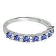 thumbnail image 2 of Dazzlingrock Collection Round Tanzanite & White Diamond Bridal Anniversary Wedding Band for Women (0.12 ctw, Color I-J, Clarity I1-I2) in 18K White Gold, Size 6.5, 2 of 4