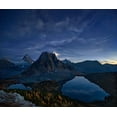 thumbnail image 2 of Zhang, Yan 23x20 Black Ornate Wood Framed with Double Matting Museum Art Print Titled - Starry Night At Mount Assiniboine, 2 of 4