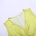thumbnail image 6 of GEWSEY Womens Plus Size Summer Sleeveless Floral Dress Wrap V Neck Tank Dress (Yellow, S), 6 of 8
