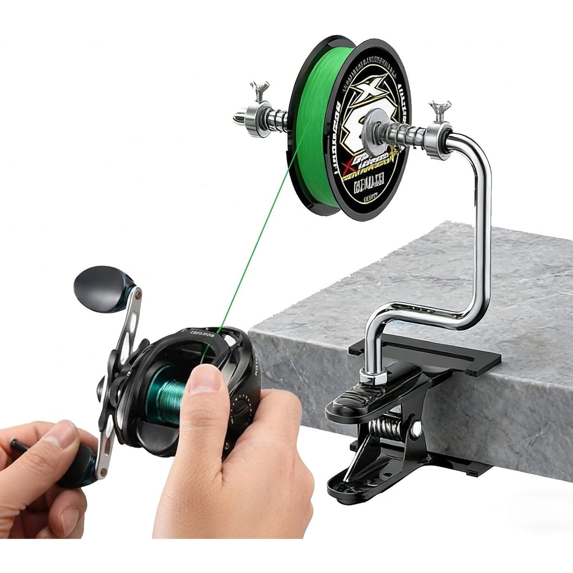 Fishing Line Winder Universal Reel Spooler with Adjustable Tension Control Anti-Twist Portable Line Spooling Tool for Spinning and Baitcasting Reels